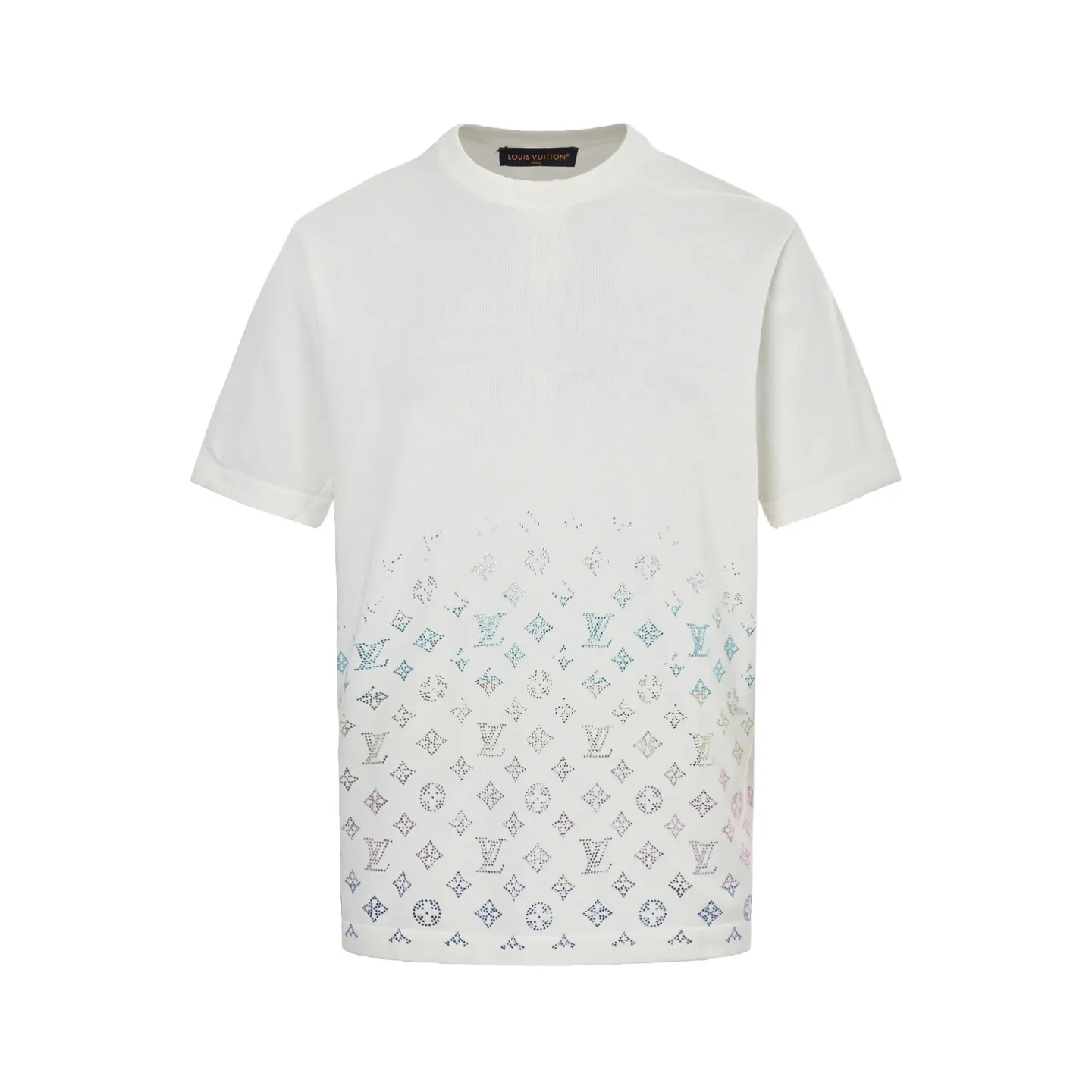Louis Vuitton/Louis Vuitton 25ss gradient old flower diamond knitted short sleeves
